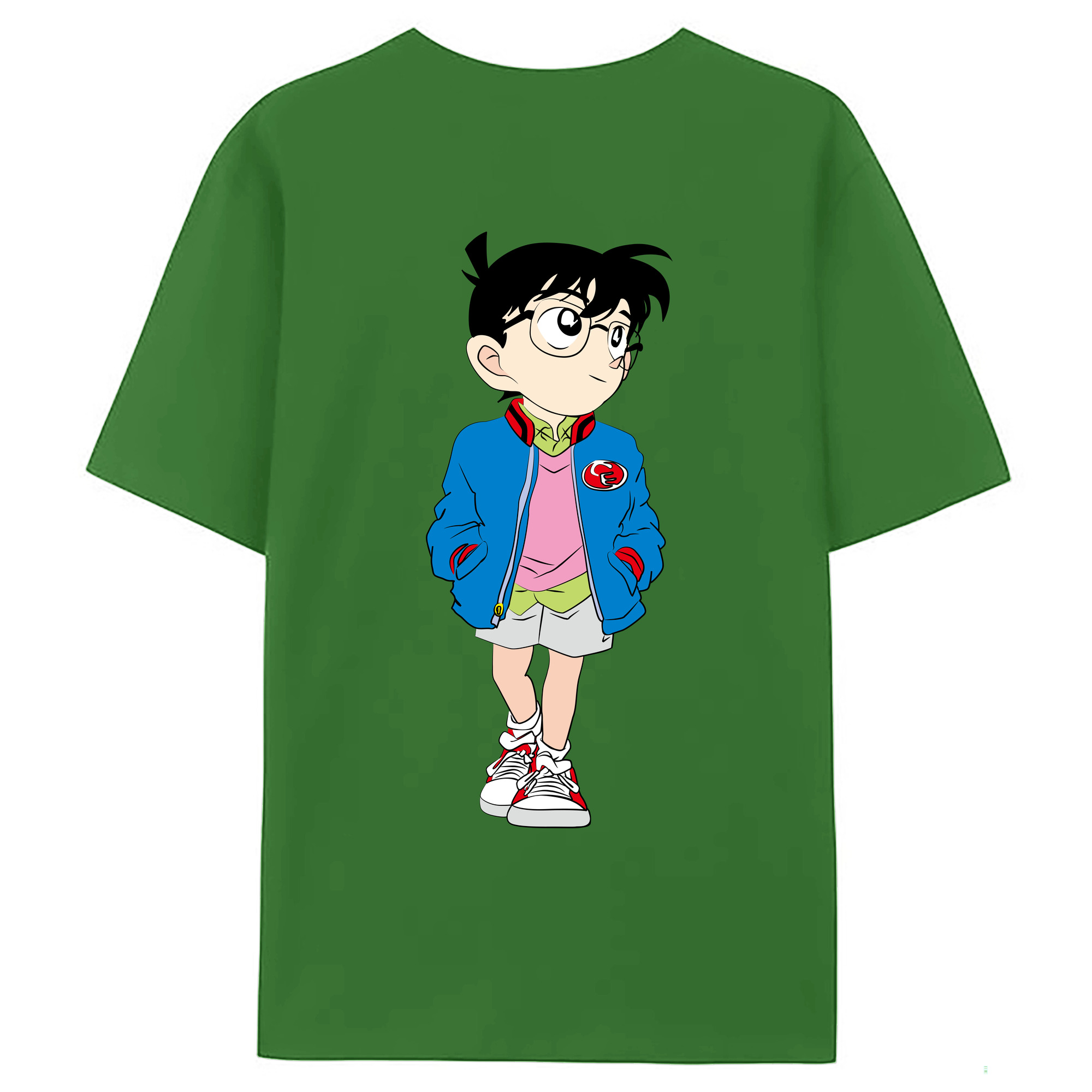 （画像用） 名探偵コナン 江戸川 コナン Detective Conan Conan Edogawa レディース半袖Tシャツ(バックプリント)